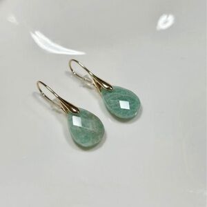 Amazonite Teardrop s925 Silver Dangle Earrings